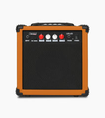 frontal view of Mahogany 20 watt electric guitar amplifier
