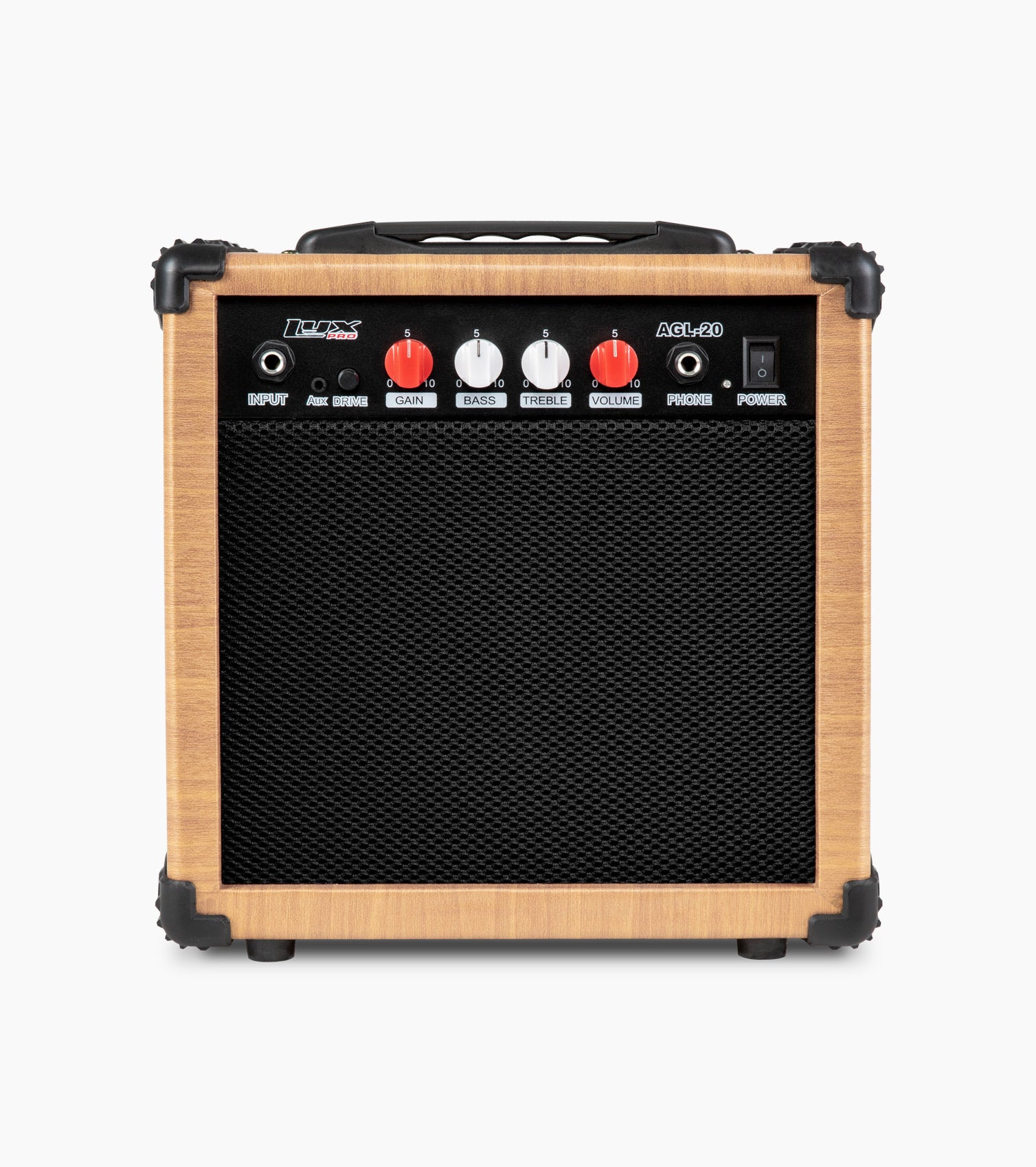  frontal view of natural 20 watt electric guitar amplifier 