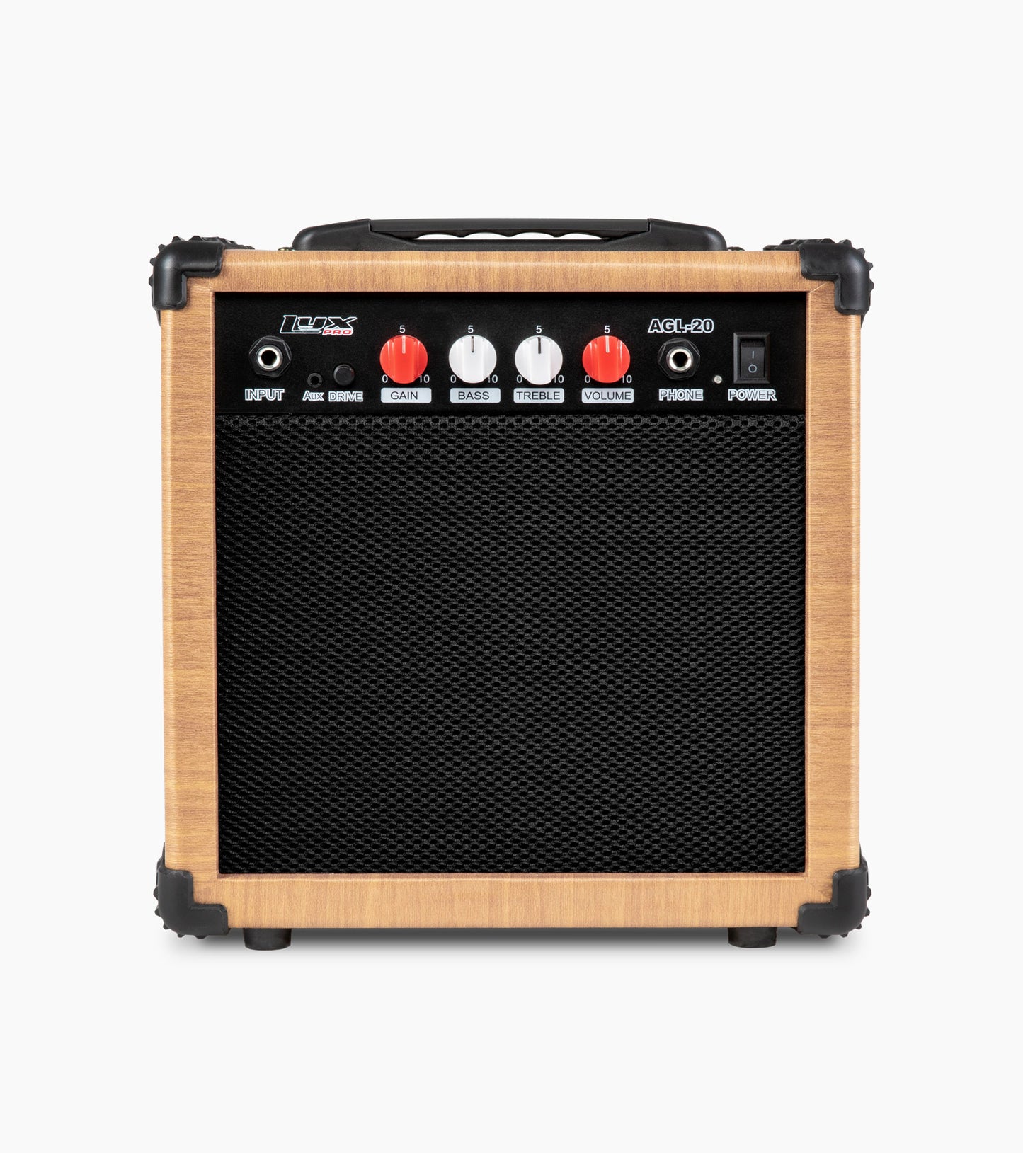  frontal view of natural 20 watt electric guitar amplifier 