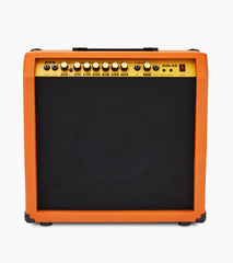 frontal view of mahogany 60-watt beginner guitar amp