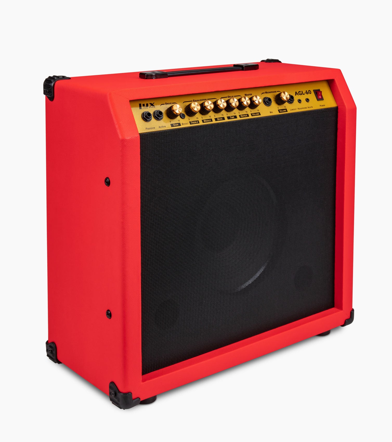 red 60-watt beginner guitar amp