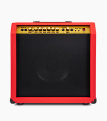  frontal view of red 60-watt beginner guitar amp