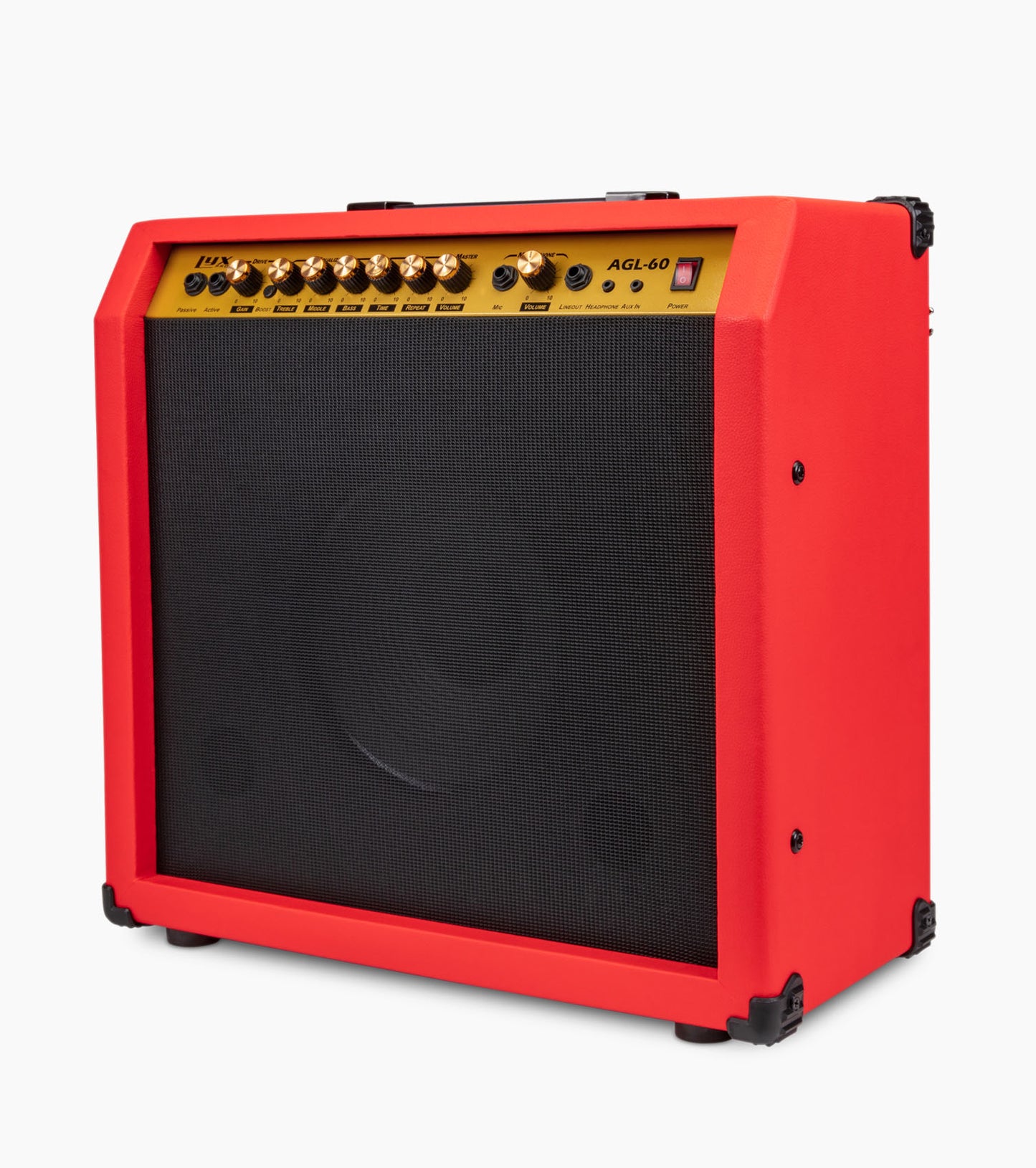 red 60-watt beginner guitar amp