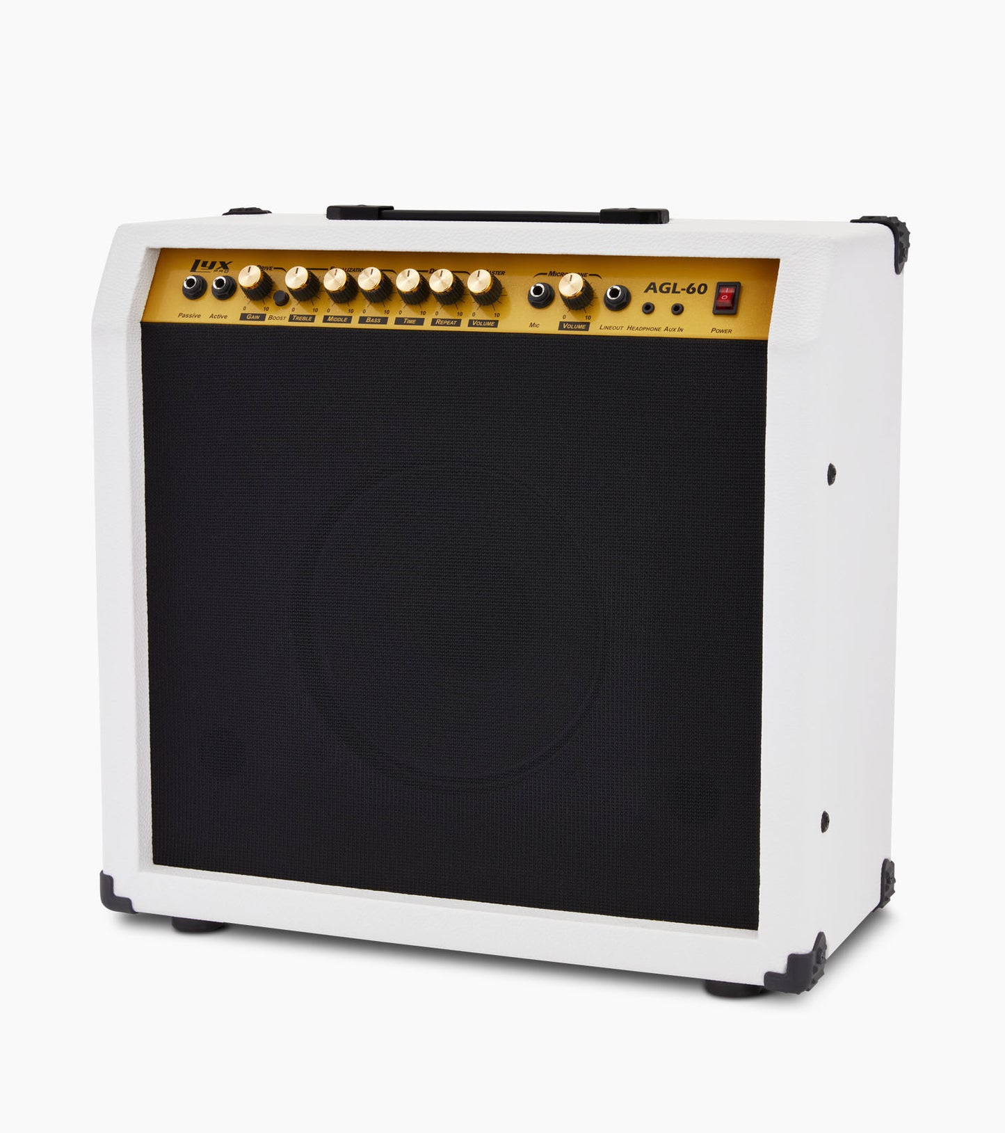 white 60-watt beginner guitar amp