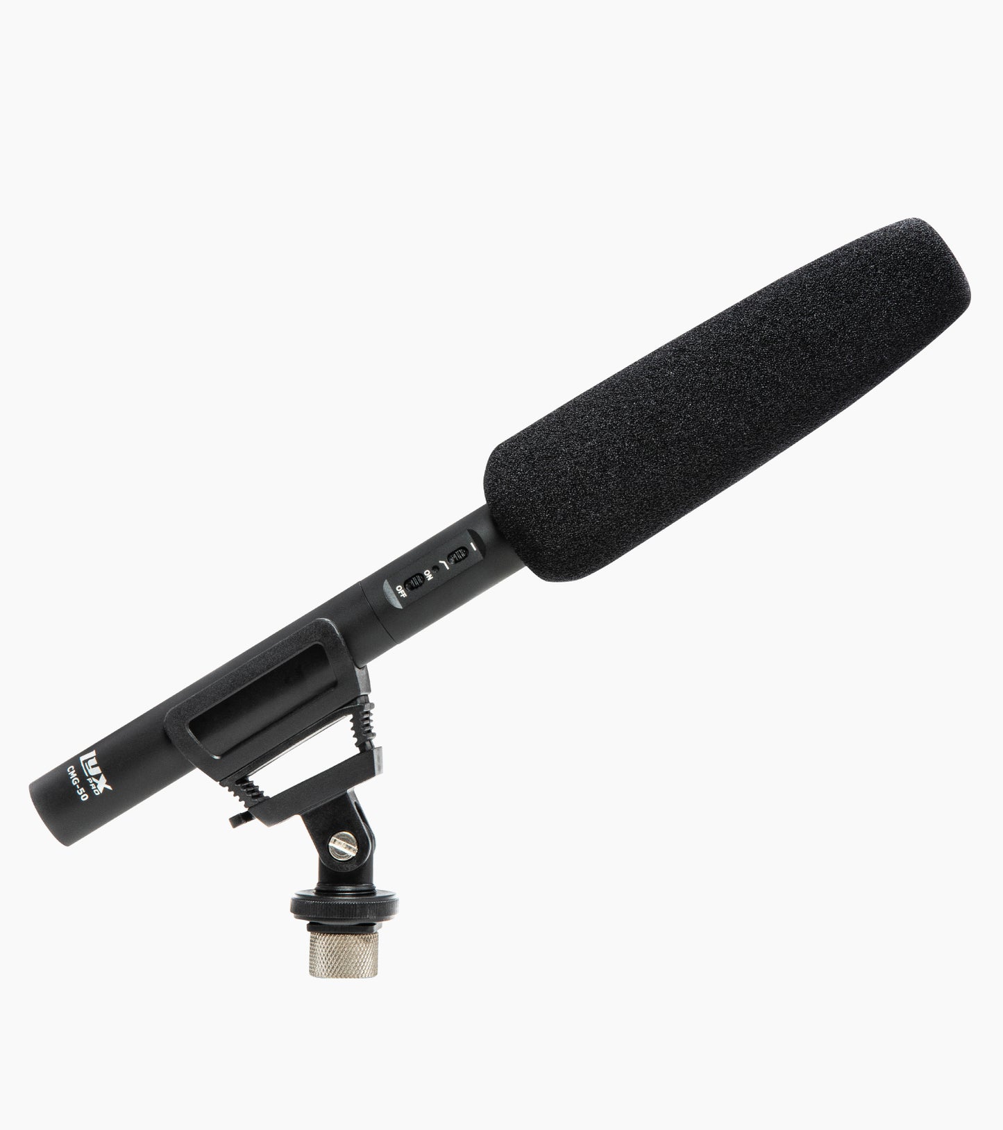 close-up of shotgun microphone