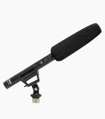 close-up of shotgun microphone