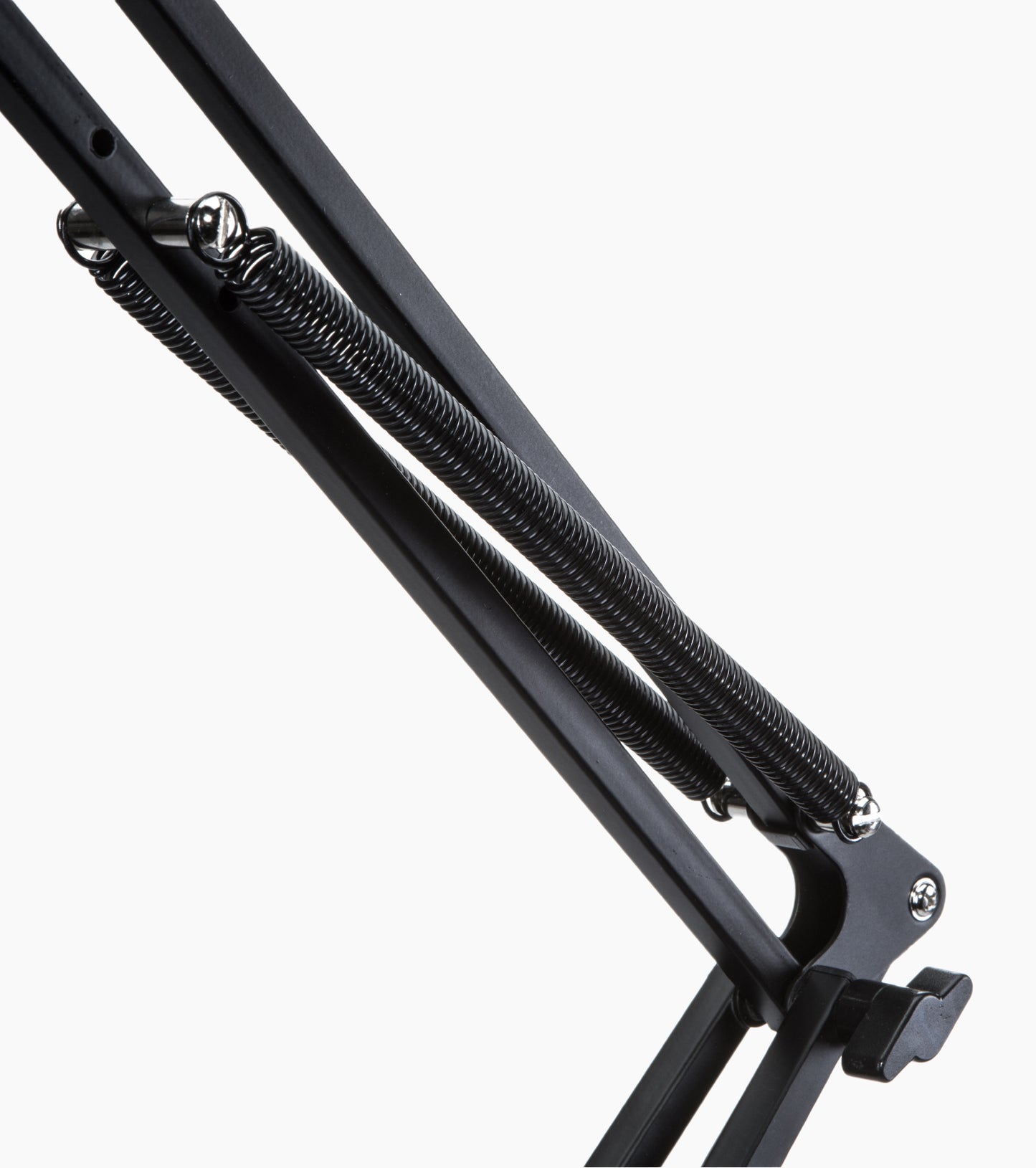 close-up of adjustable scissor mic desktop stand spring tension
