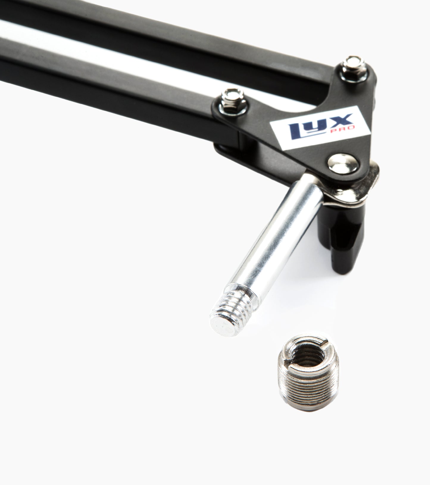 close-up of adjustable scissor mic desktop stand