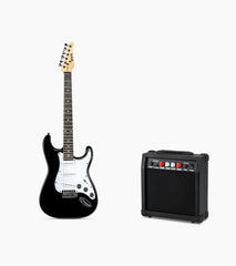 39” black beginner electric guitar with amp