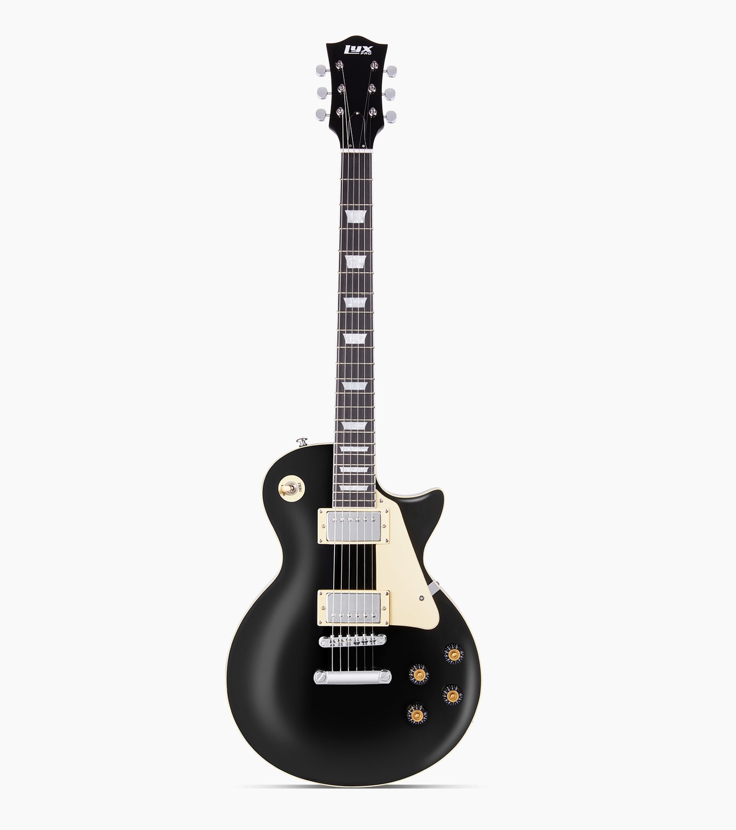 black les paul inspired electric guitar 