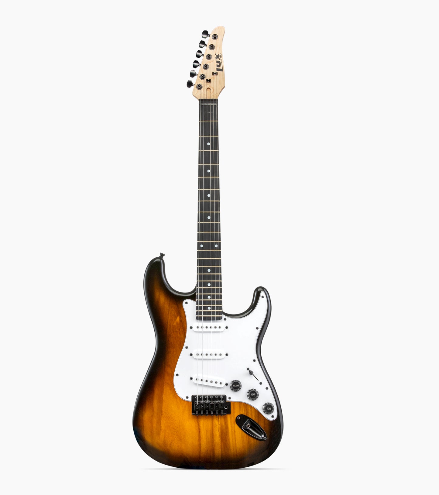 Sunbrust double-cutaway beginner electric guitar