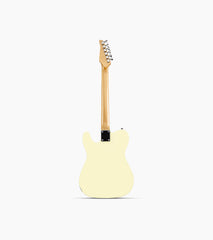 back of a Cream White single-cutaway electric guitar