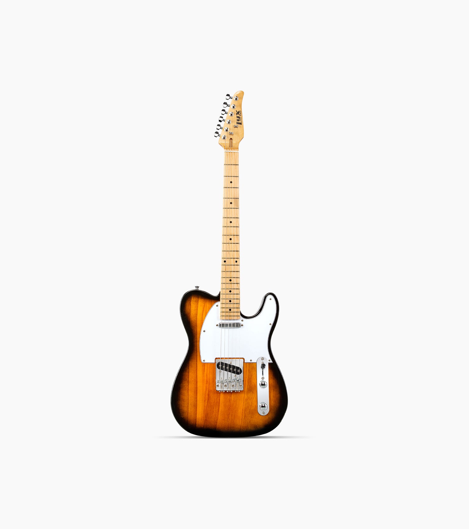 Sunburst single-cutaway electric guitar