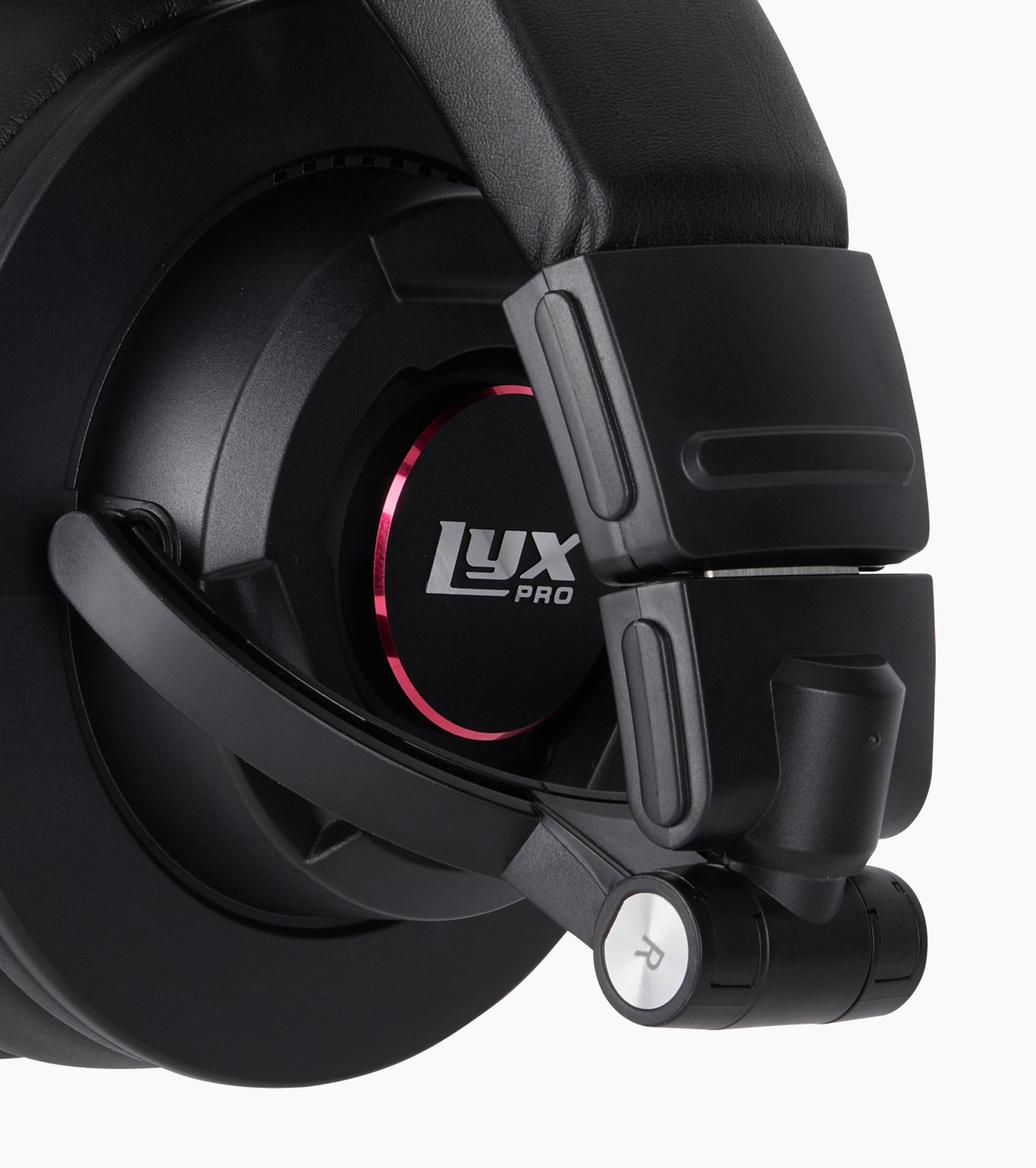 close-up of sound-isolating headphones folded compact