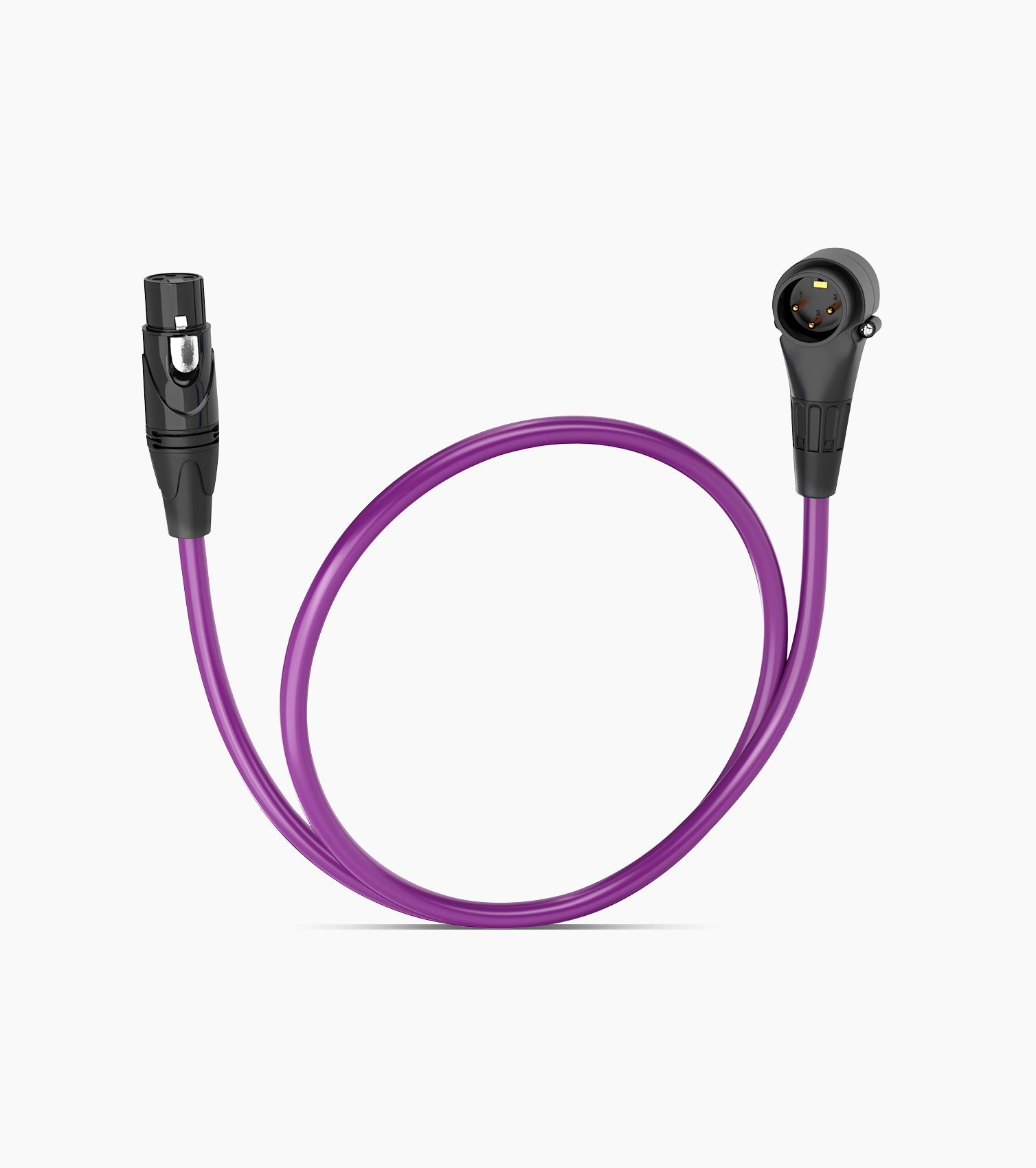 1.5 Feet Purple XLR Cable Angled Male - Hero Image