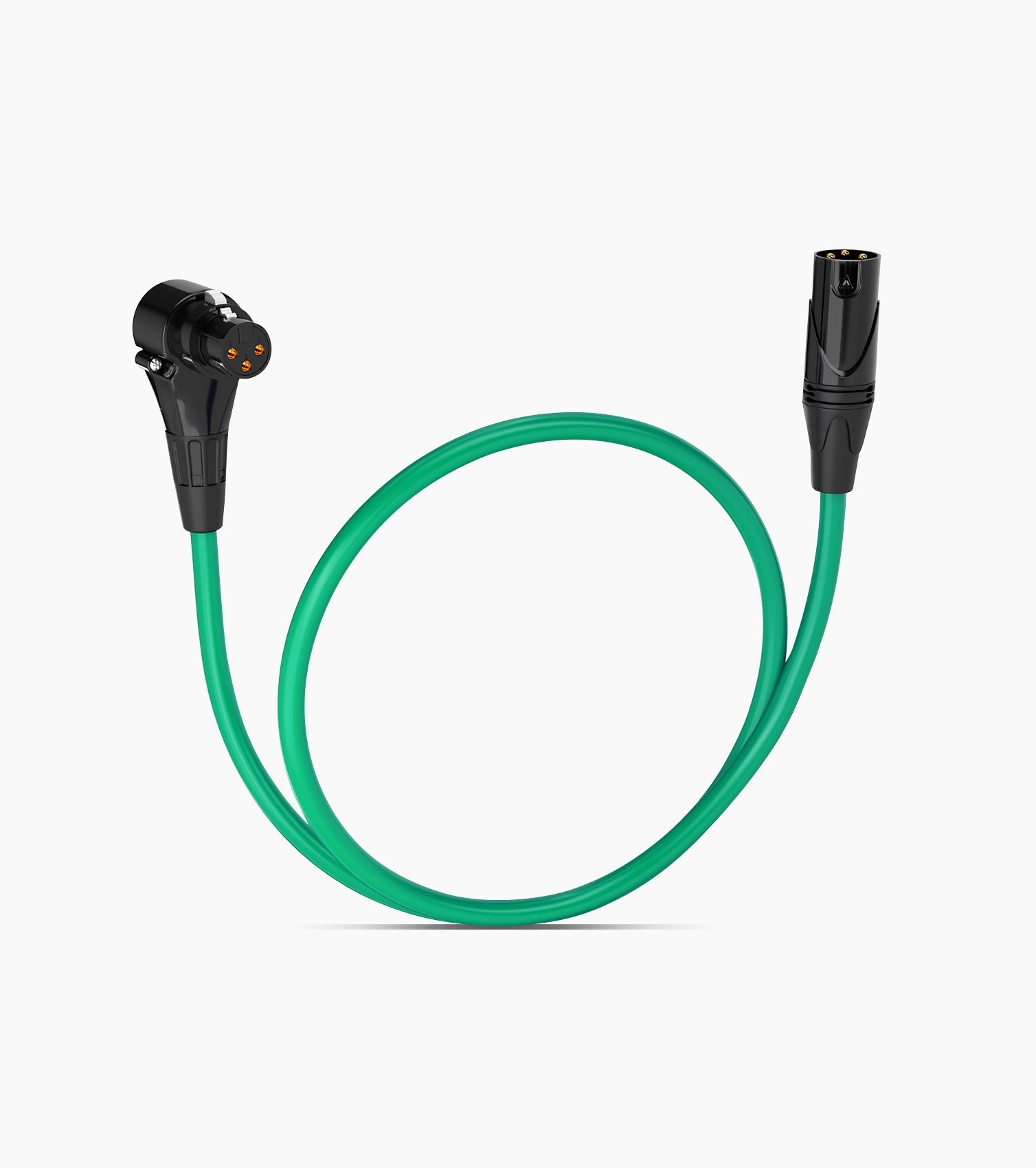 1.5 Feet Green XLR Cable Angled Female - Hero Image