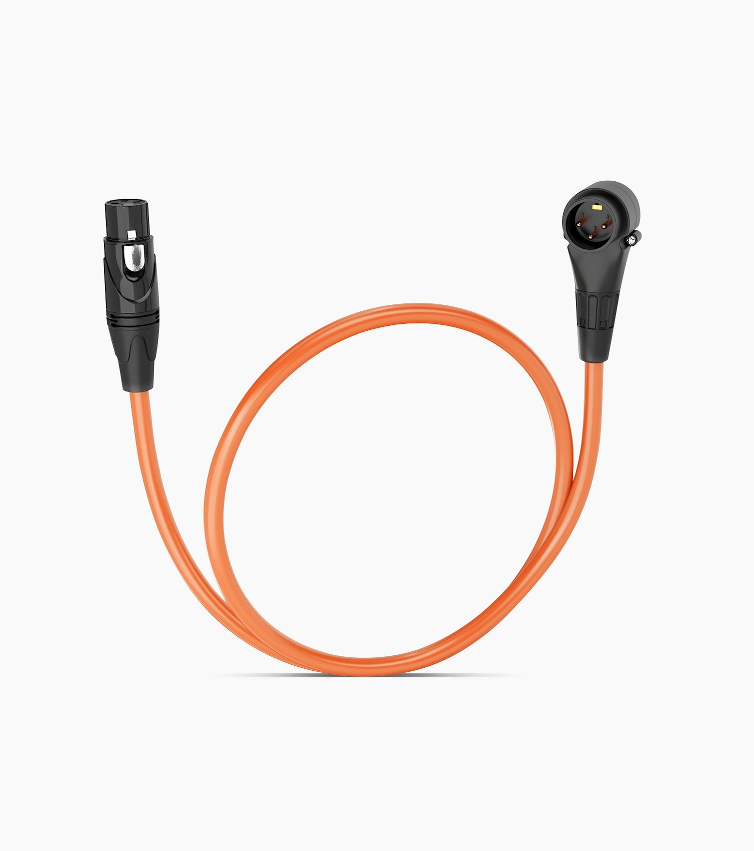 1.5 Feet Orange XLR Cable Angled Male - Hero Image