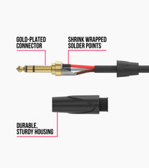 close-up of 10 ft TRS audio cable connector