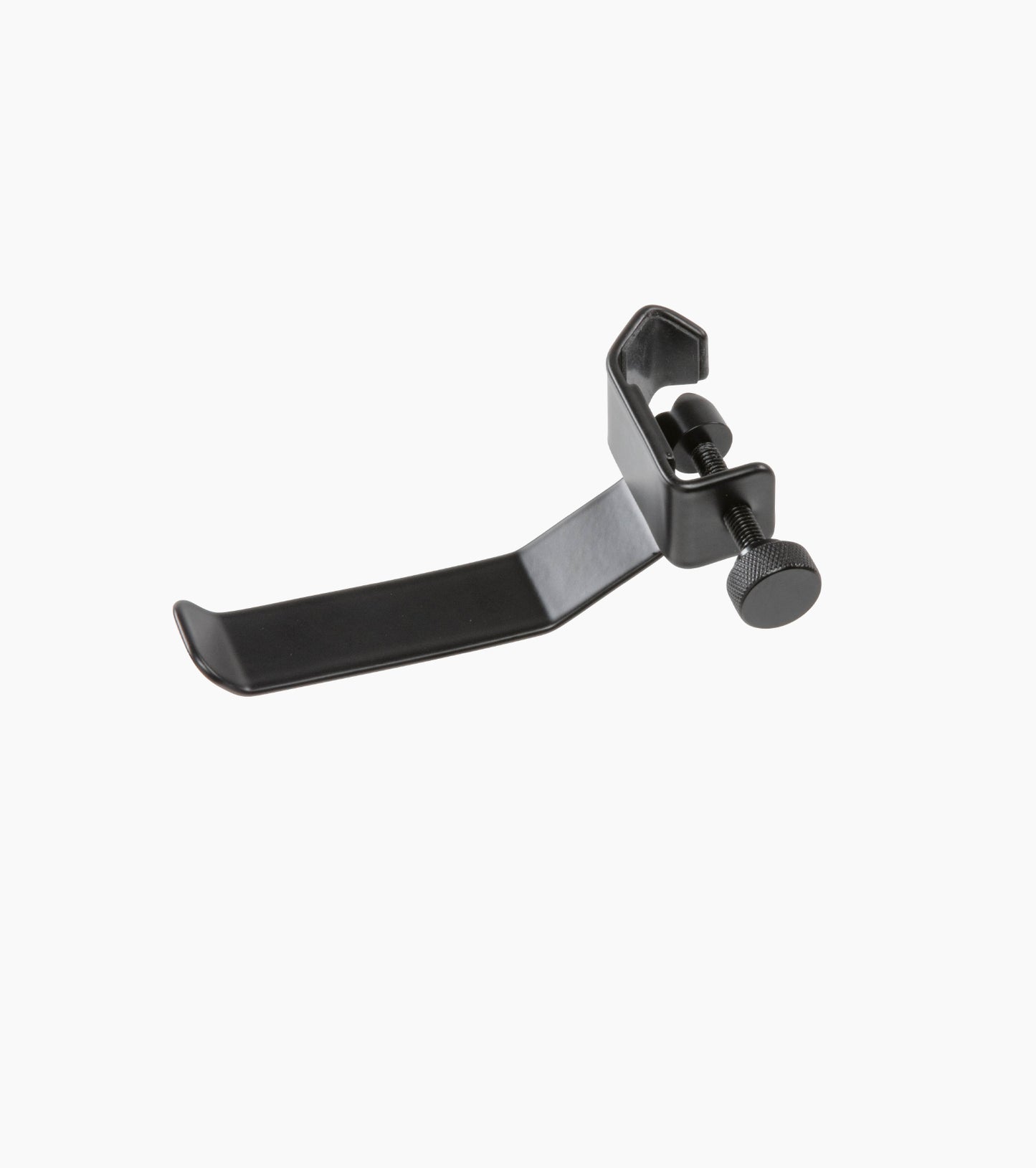 close-up of mic-stand mounted headphone hanger