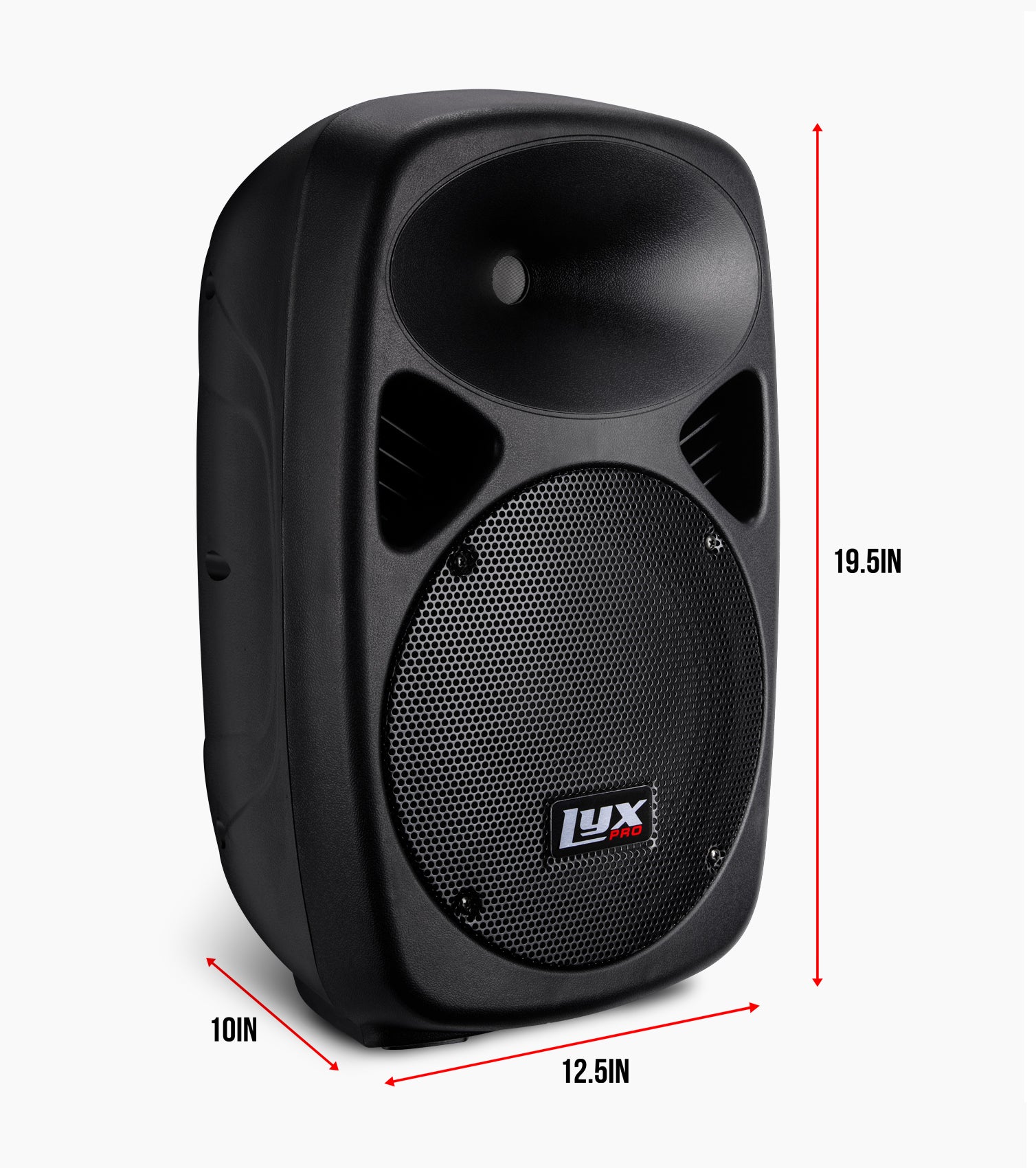 10” portable PA speaker dimensions