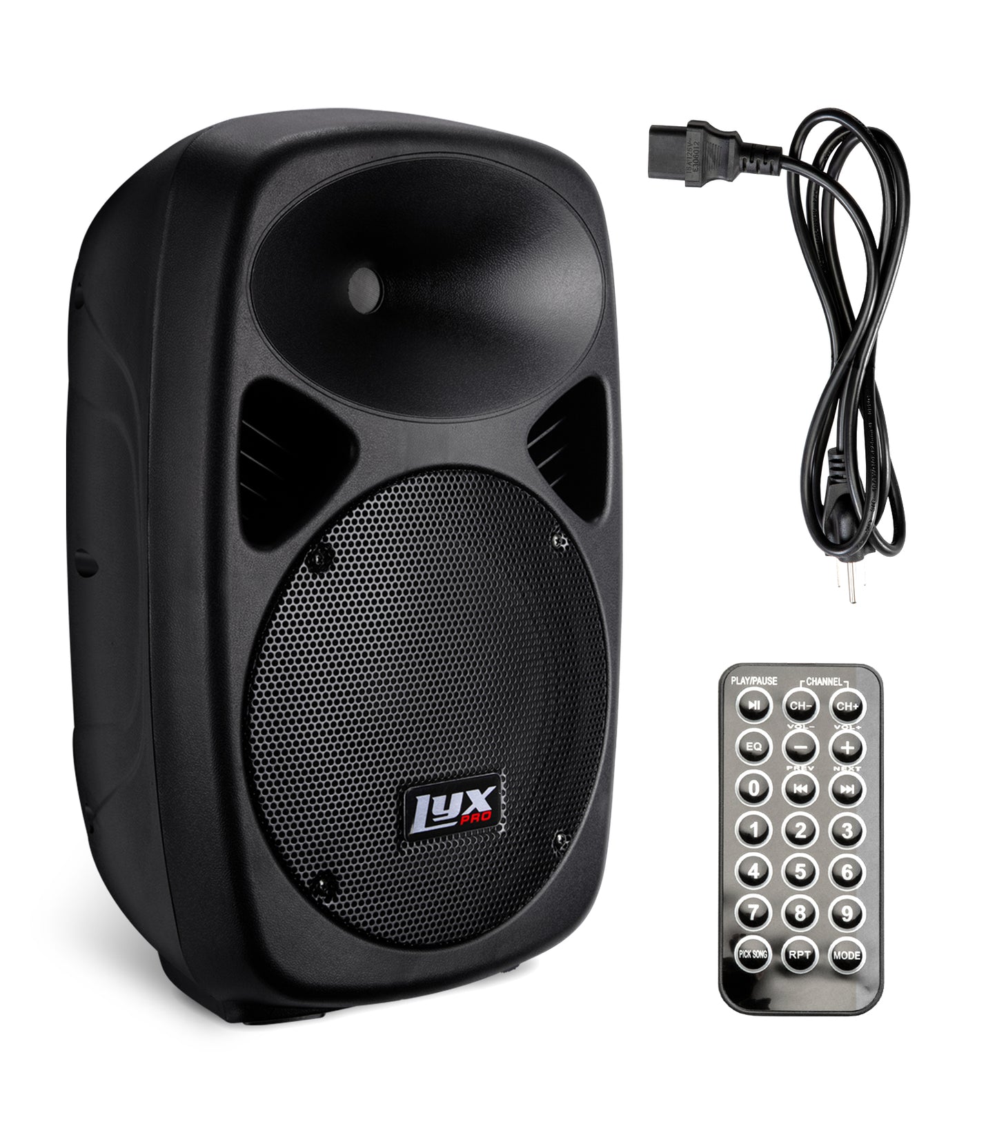 10” portable PA speaker, cord, and remote