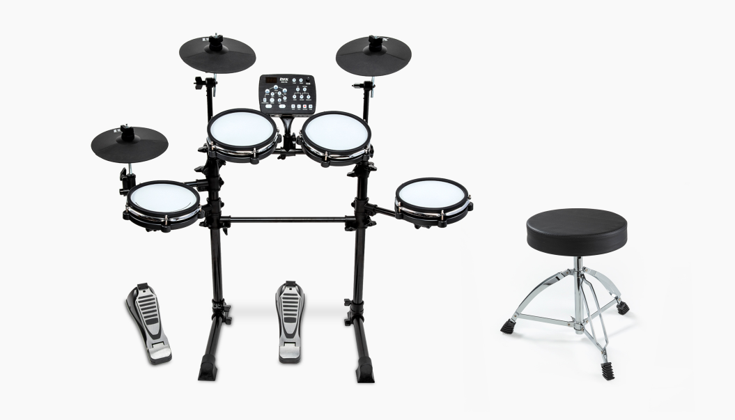 7 piece electronic drum set with stool 
