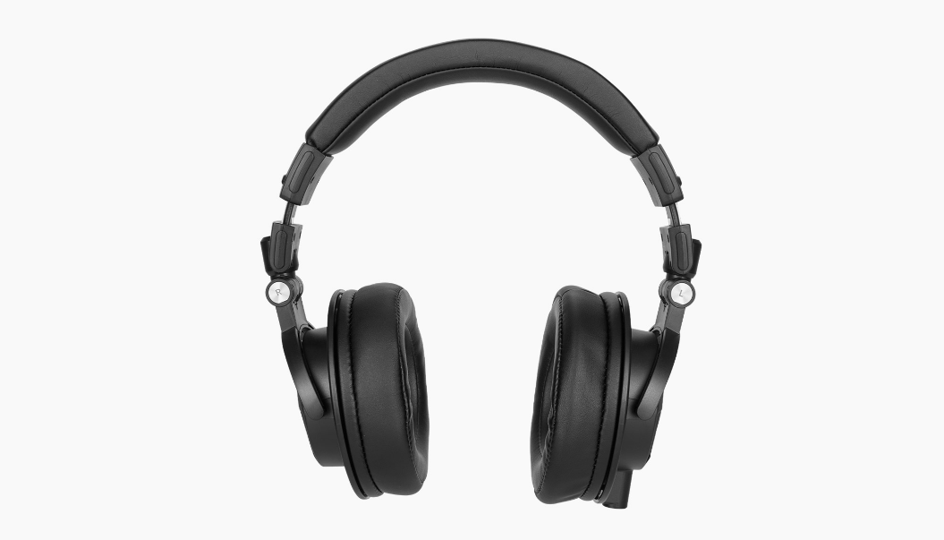 a pair of black studio quality headphones with sound isolation