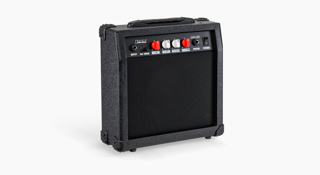 black 20 watt electric guitar amplifier