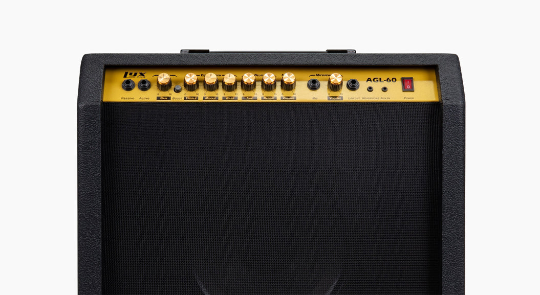 black 60 watt mini electric guitar amplifier