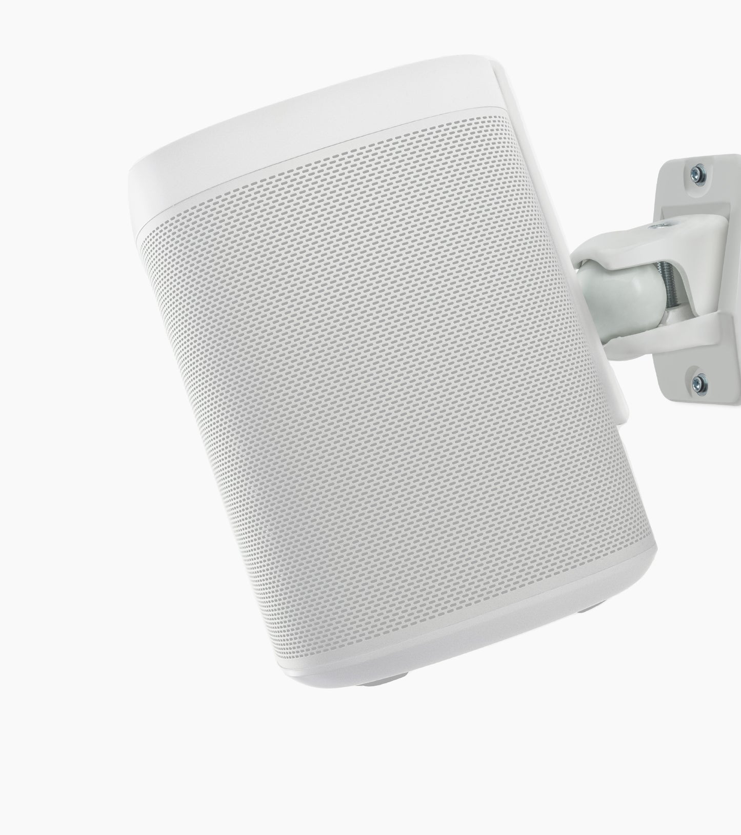 pro grip wall mounted speaker bracket in white with speaker mounted 