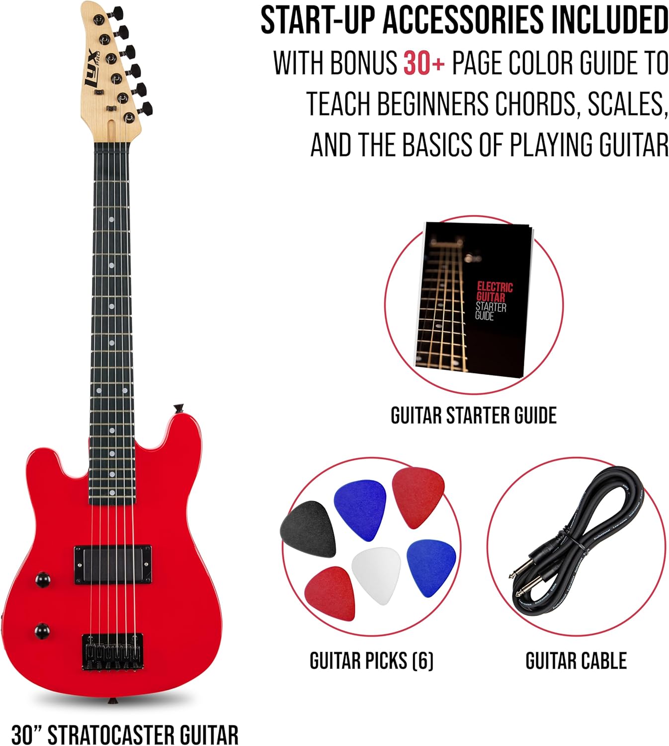 LyxPro 30" CS Series Beginner Electric Guitar Kit