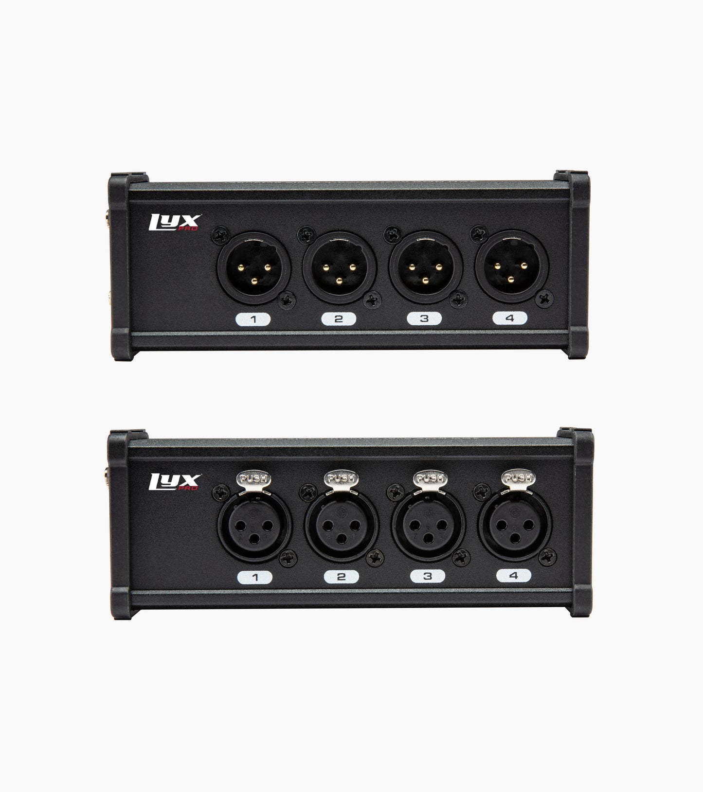 LyxPro 4-Channel XLR to Cat6 Network Cable Breakouts - Inputs and outputs
