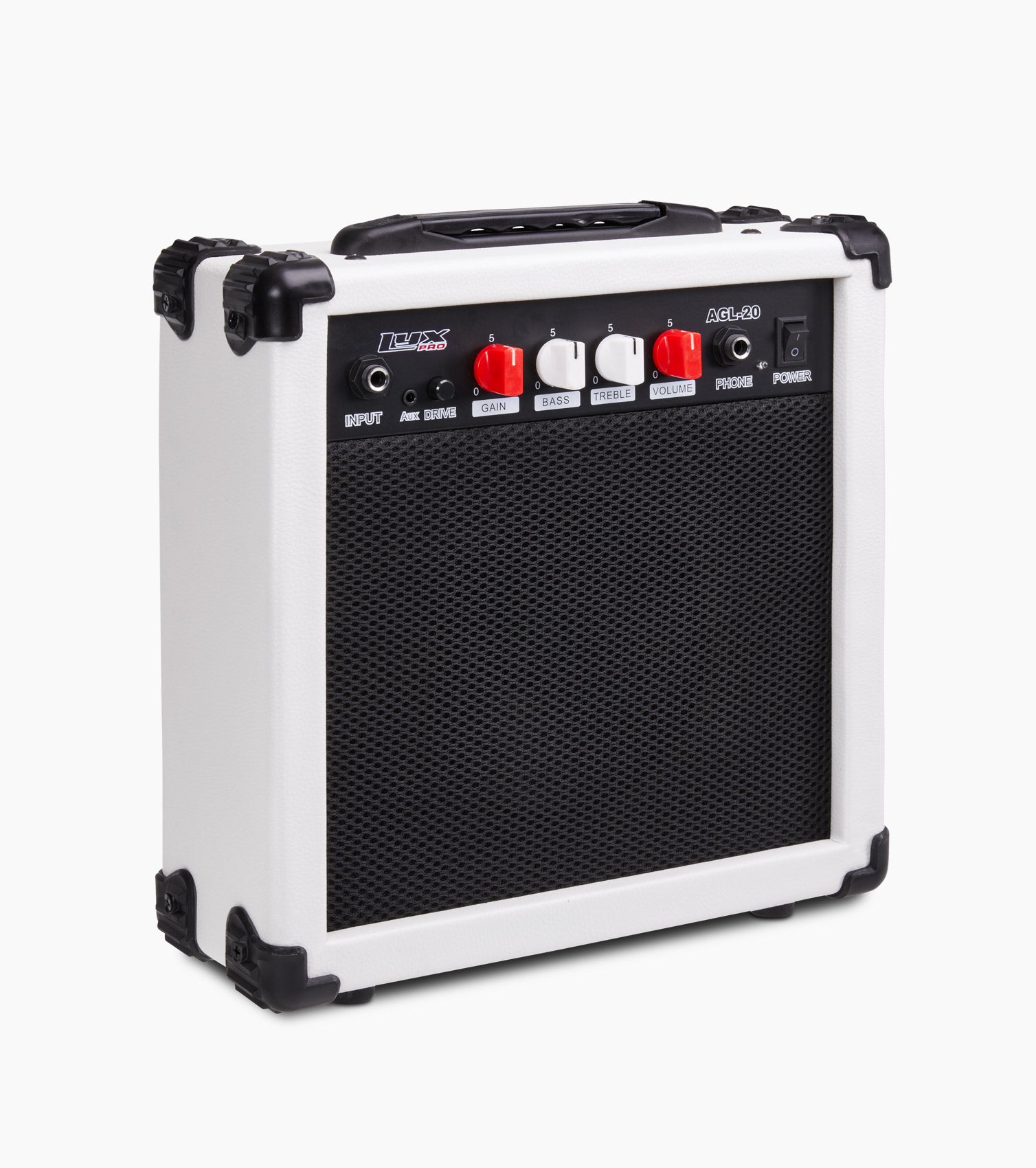 white 20 watt electric guitar amplifier