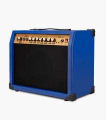 blue 40-watt mini guitar amplifier controls