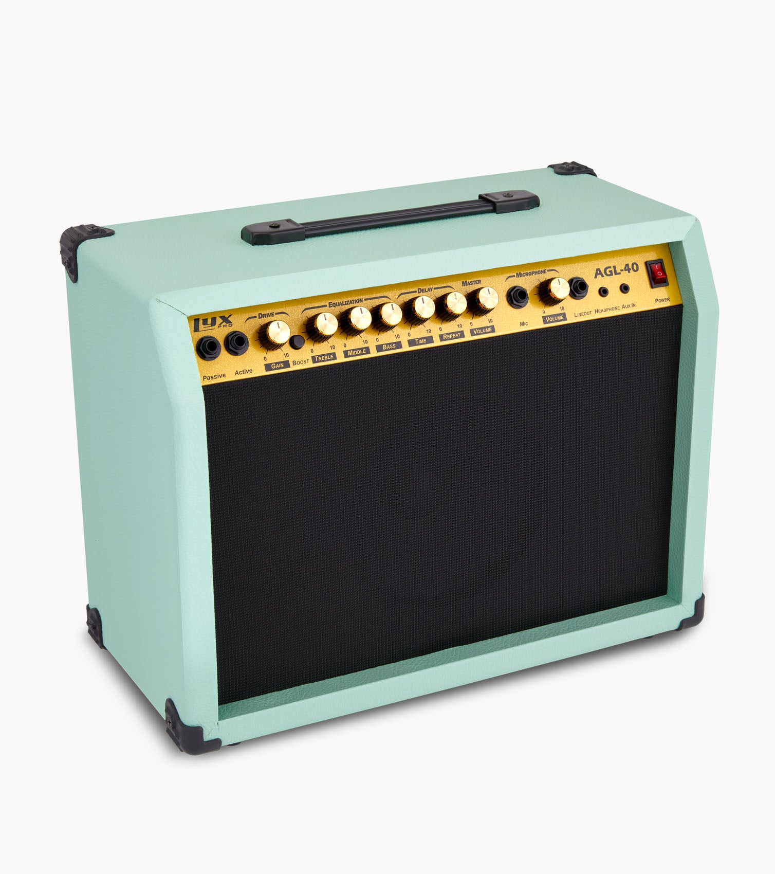 green 40-watt mini guitar amplifier 