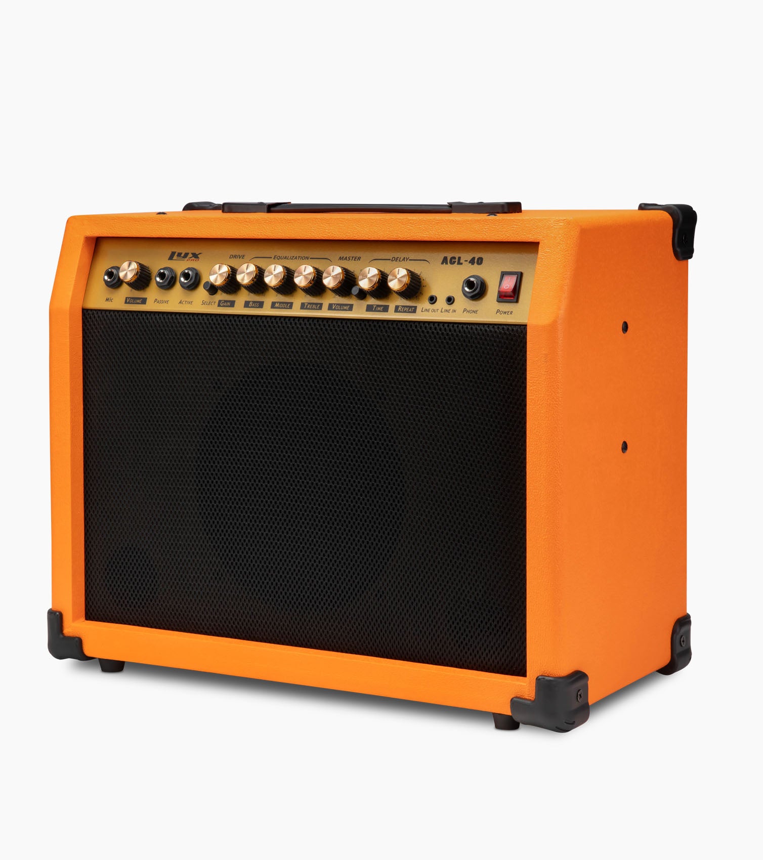 sunburst 40-watt mini guitar amplifier controls 