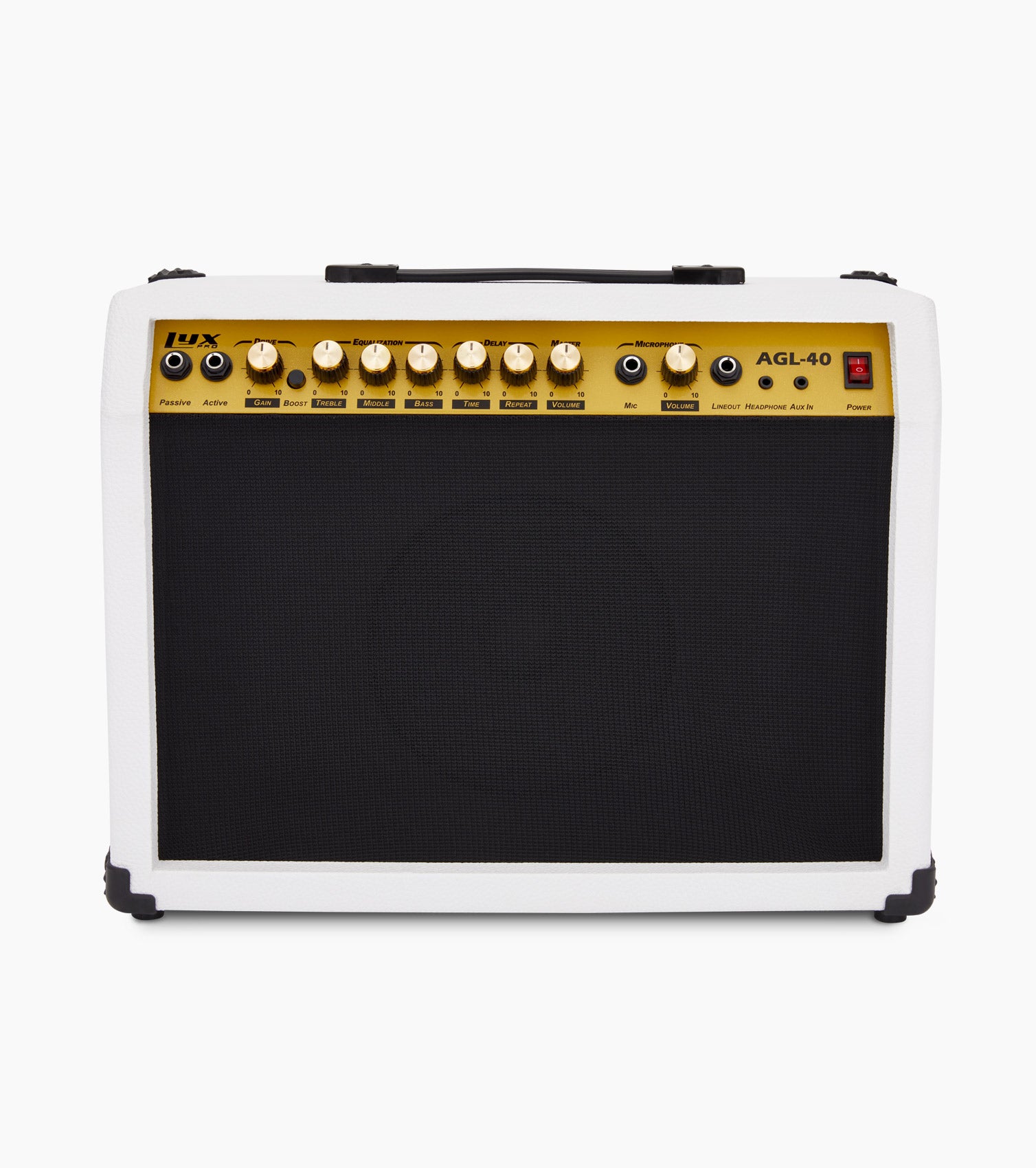 white 40-watt mini guitar amplifier 