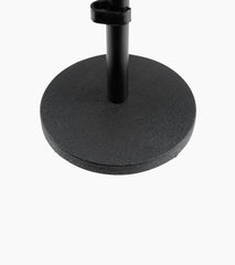 close-up of kick drum mic stand weighted base