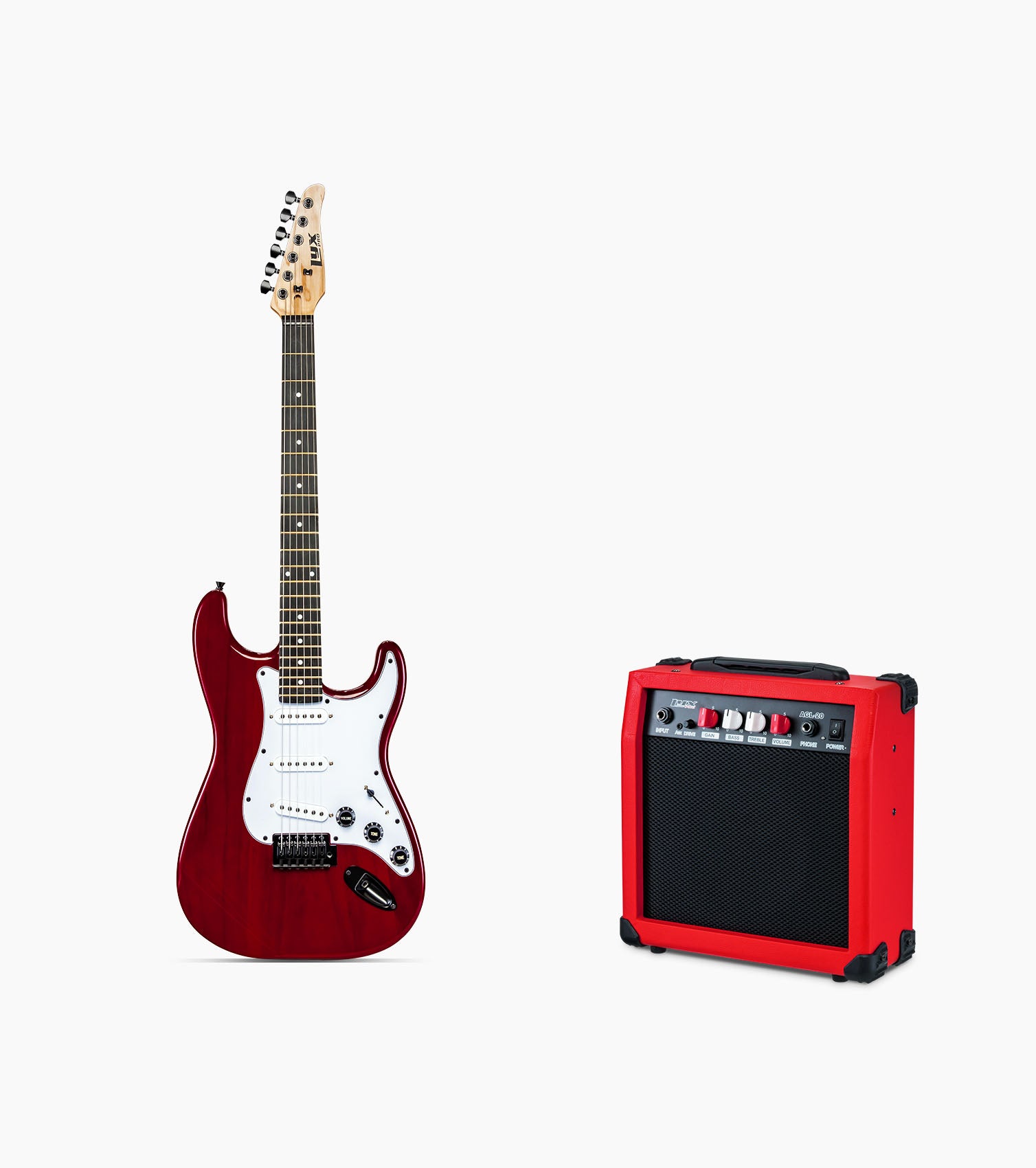 39” Red beginner electric guitar with amp