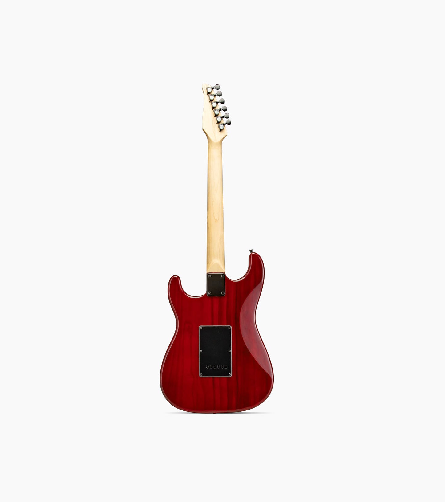 back of 39” Red beginner electric guitar