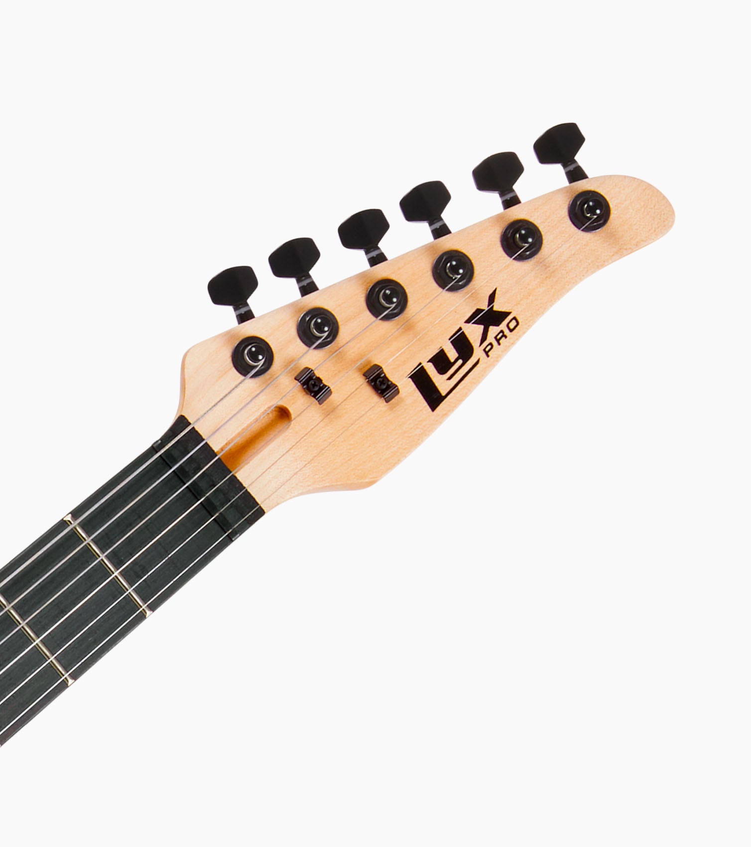 close-up of beginner electric guitar head