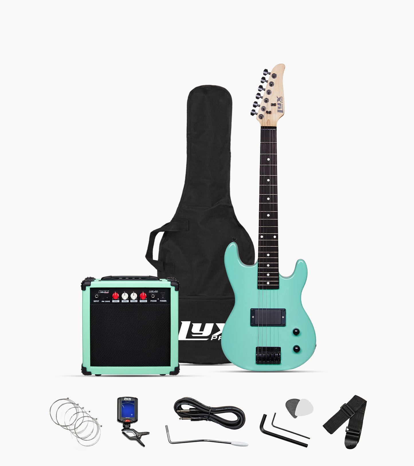 30 inch Green Junior Stratocaster Electric Guitar and Starter Kit -  Hero Image