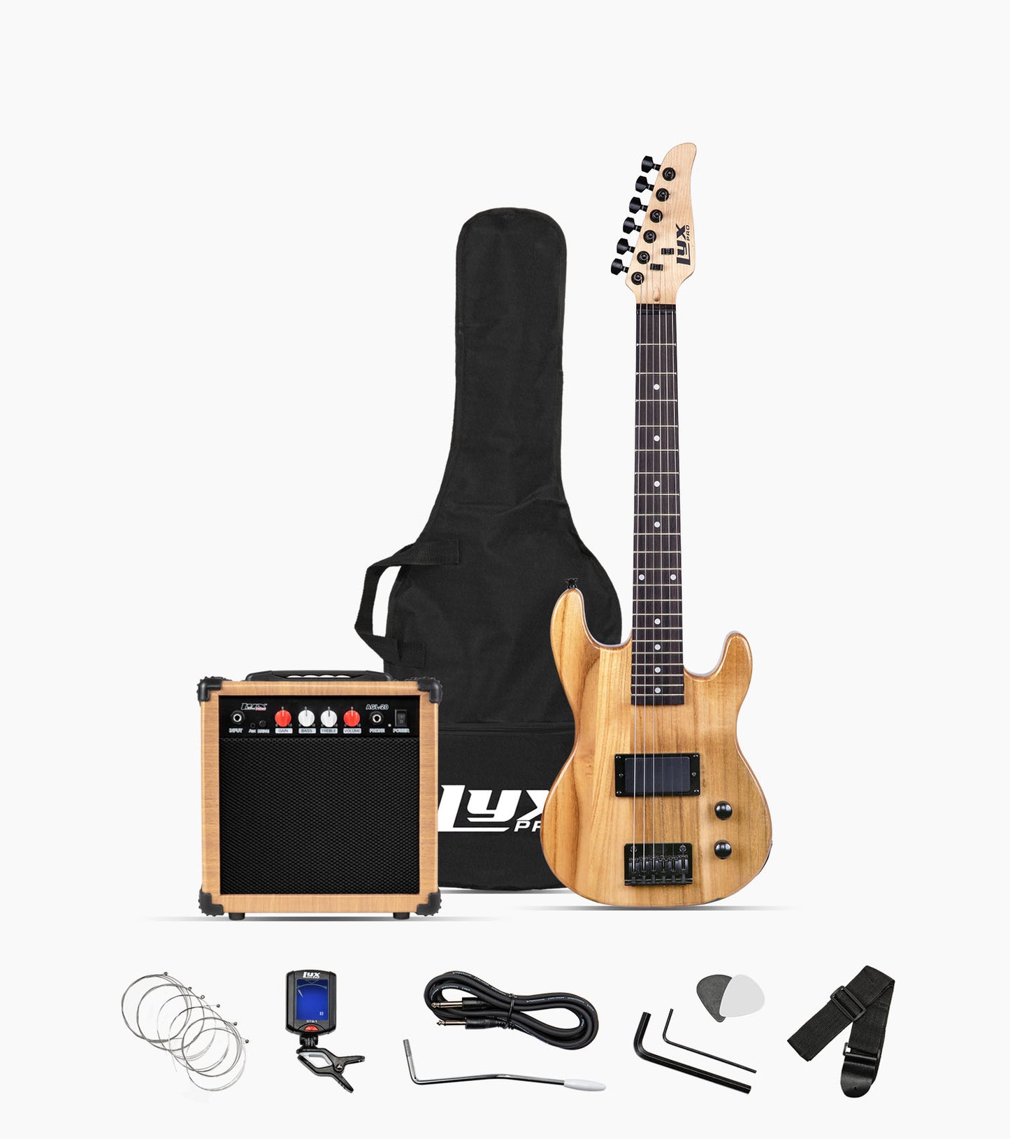 30” natural beginner electric guitar set with beginner electric guitar set