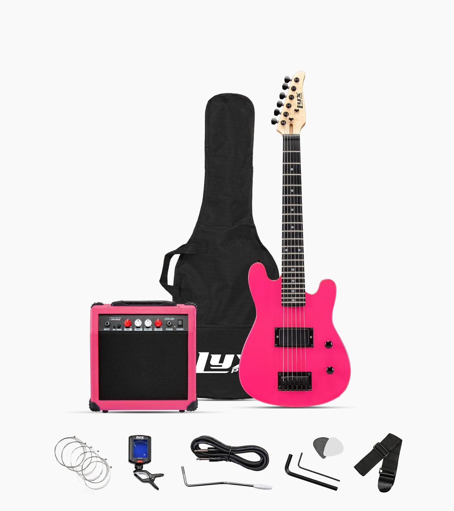 30” pink beginner electric guitar set with beginner electric guitar set
