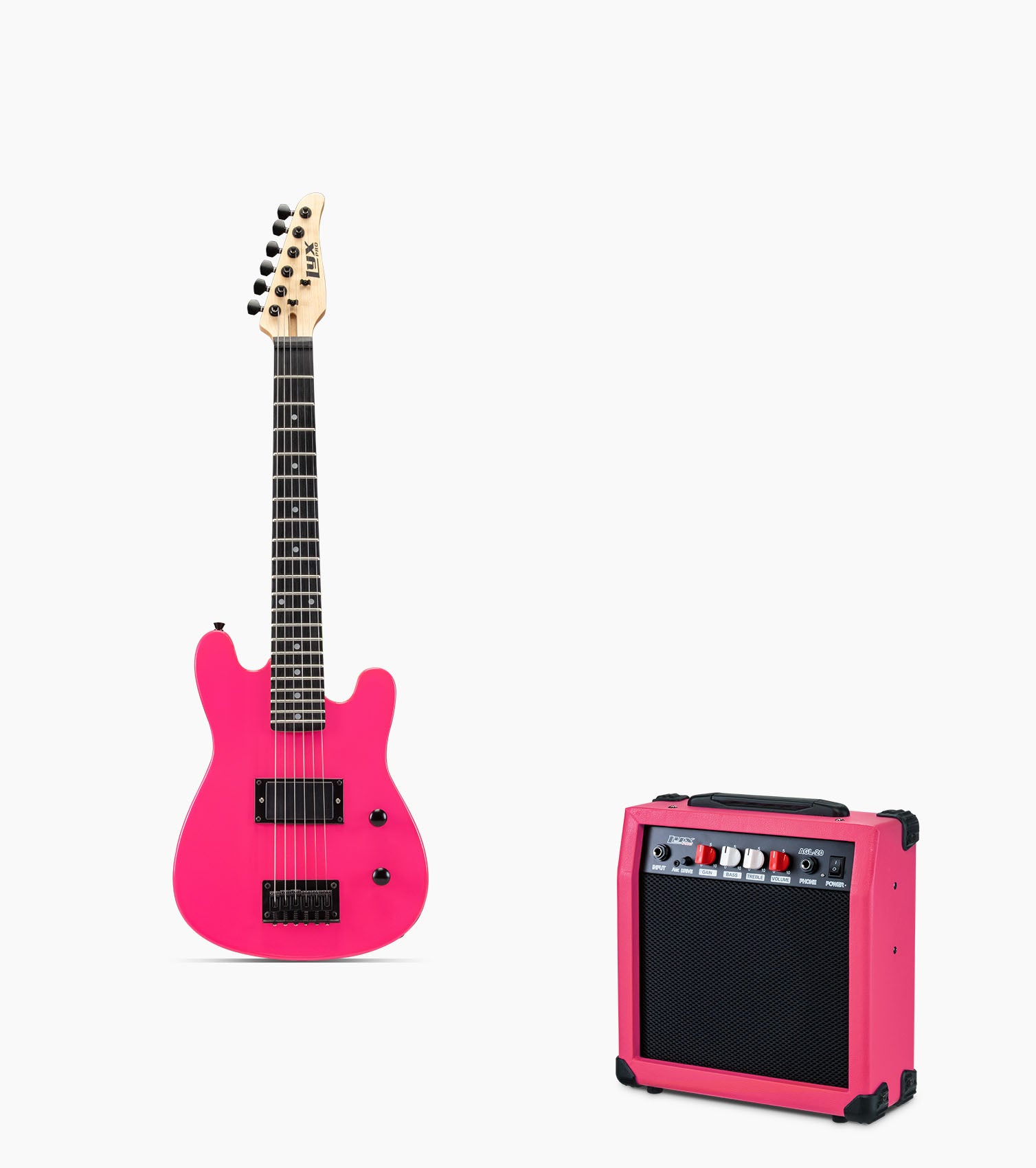 30 inch Pink Junior Stratocaster Electric Guitar and Starter Kit - Guitar and Amp