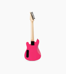 back of 30” pink beginner electric guitar
