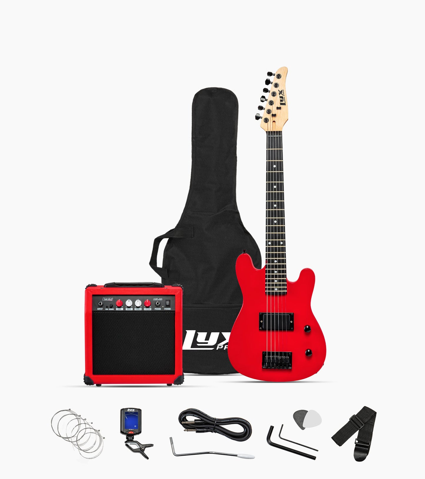 30 inch Red Junior Stratocaster Electric Guitar and Starter Kit - Hero Image