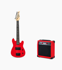 30” red beginner electric guitar with amp