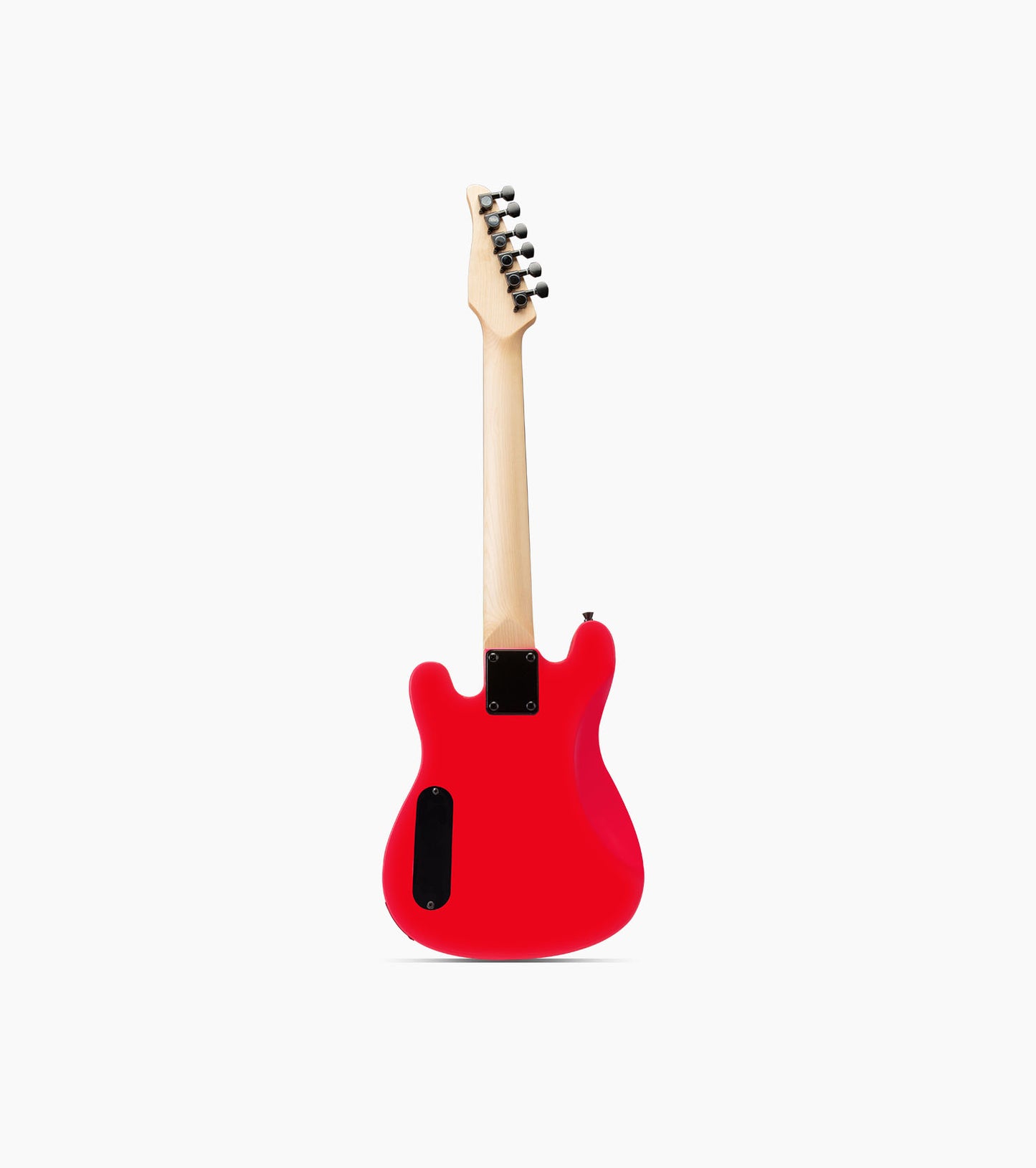 back of 30” red beginner electric guitar