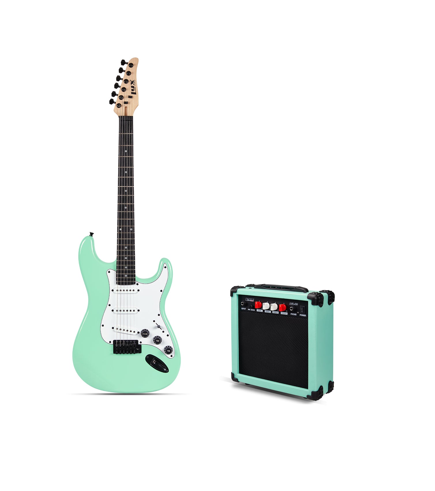36” Green beginner electric guitar with amp